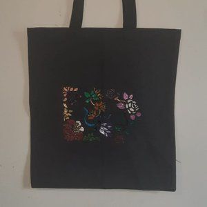 Handmade non-washable 3D painting cotton tote bag